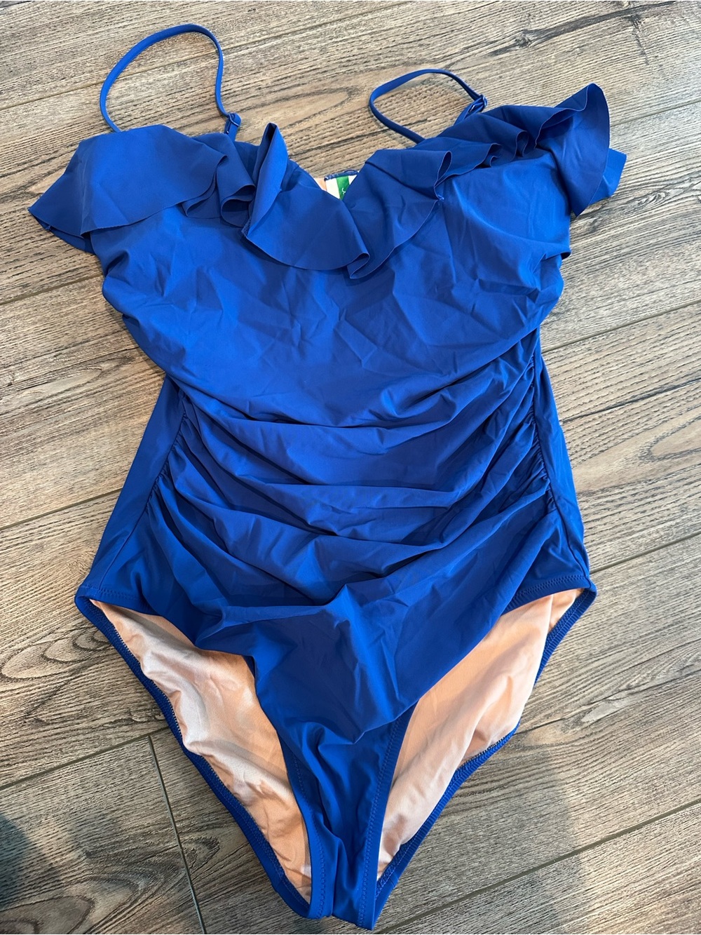 J. Crew Ruffled Rushed One Piece Bathing Suit Size 14